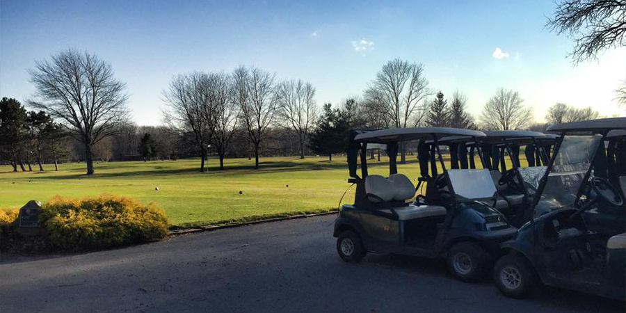 golf course, golf carts